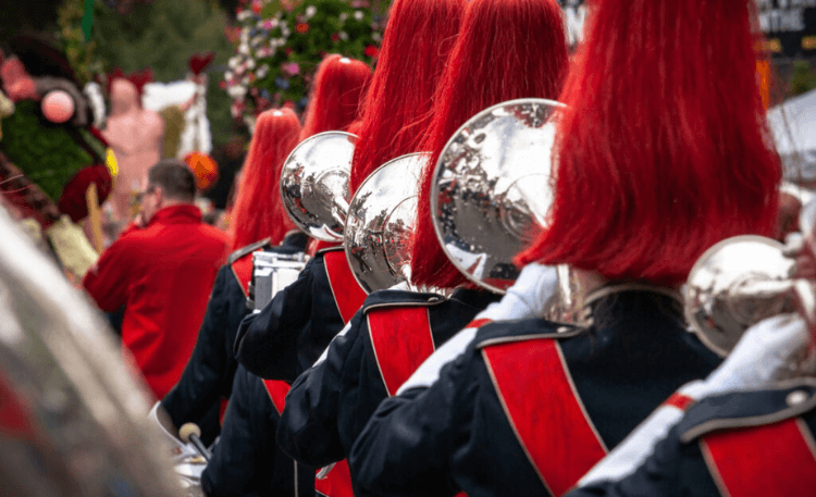 marching band in Wellsburg, WV parade